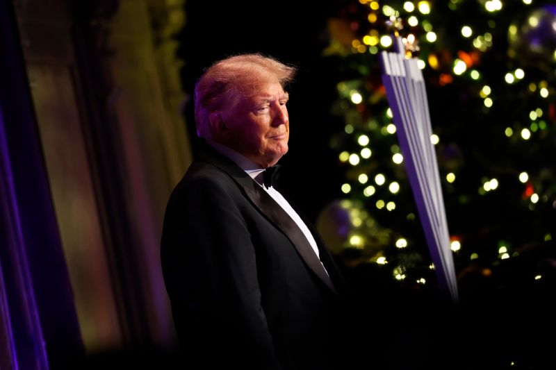 Former President Donald Trump takes the stage at the New York Young Republican Club gala in New York City on December 9, 2023.