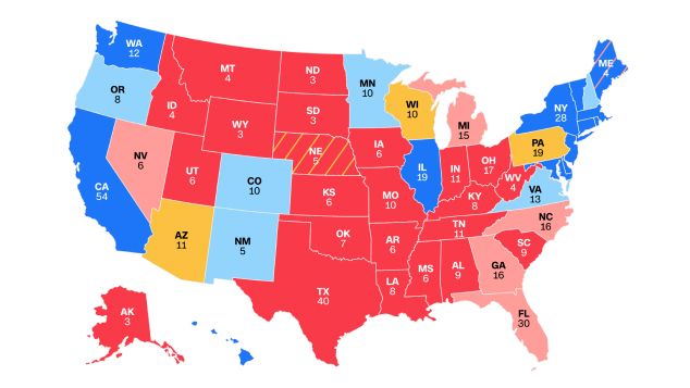 CNN's Initial "Road to 270" Electoral Map: Biden Struggles